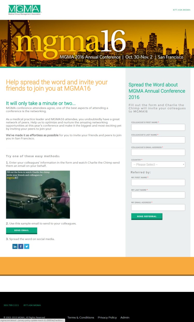 spread the word landing page