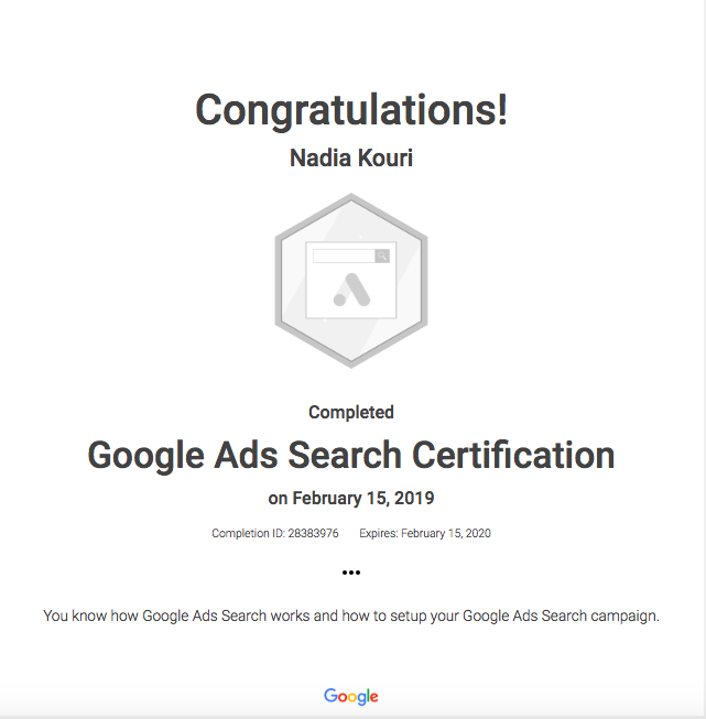 Google Ads Search Certification